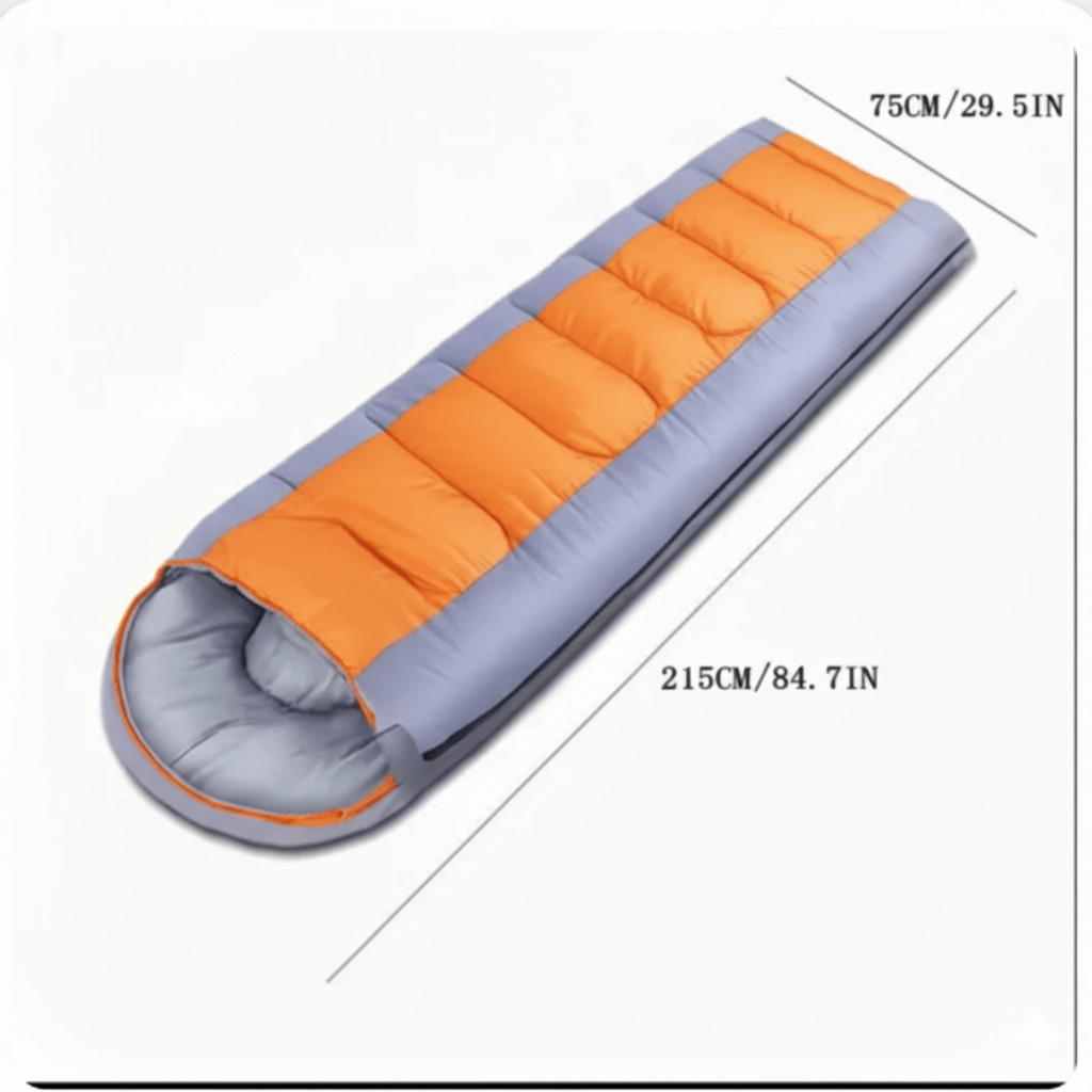 Glow Worm Sleeping Bag showing dimensions and design, ideal for cozy and safe baby sleep.
