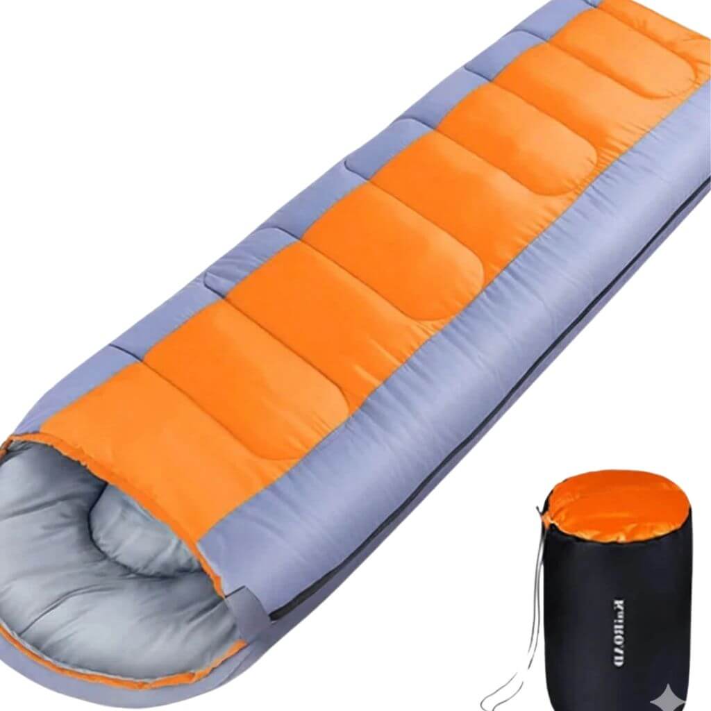 Glow Worm Sleeping Bag in bright orange and gray, perfect for cozy and safe baby sleep.
