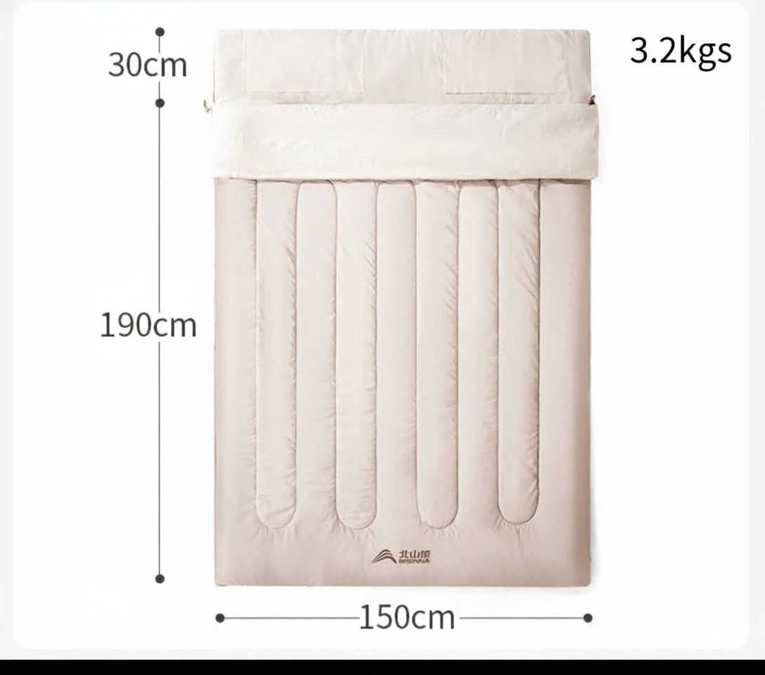 Bisinna Double Sleeping Bag dimensions with warmth and comfort, Hello are you currently active to chat with.